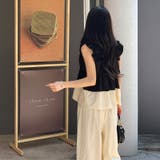 フリルで魅せる夏セットアップ 前後2wayフリルセットアップ ワイドパンツ | COCOMOMO | 詳細画像4