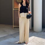 フリルで魅せる夏セットアップ 前後2wayフリルセットアップ ワイドパンツ | COCOMOMO | 詳細画像6
