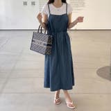 紐で絞れる デニムキャミワンピース デニムワンピース | COCOMOMO | 詳細画像11