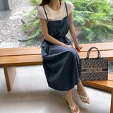 紐で絞れる デニムキャミワンピース デニムワンピース | COCOMOMO | 詳細画像12