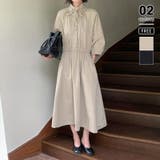 ブラウン | 2wayスタンドネック シャツワンピース ワンピース | COCOMOMO