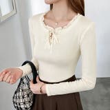 フリルネックカットソー フリルトップス カットソー | COCOMOMO | 詳細画像16