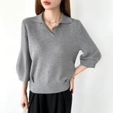 美シルエット コクーンスリーブニット スキッパーニット | COCOMOMO | 詳細画像12