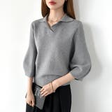 美シルエット コクーンスリーブニット スキッパーニット | COCOMOMO | 詳細画像15