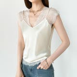 【上品サテン×繊細レース】 レースドッキングサテンキャミ レースキャミソール | COCOMOMO | 詳細画像5