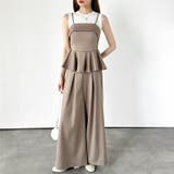 ペプラムセットアップ タックワイドパンツ セットアップ | COCOMOMO | 詳細画像2