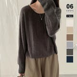 カーキ | ゆるっと着てバランス美人 ボクシーニット ショート丈ニット | COCOMOMO