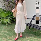 華やぎシフォン プリーツワンピース シフォンワンピース | COCOMOMO | 詳細画像1