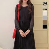 ブラック | 華やぎシフォン プリーツワンピース シフォンワンピース | COCOMOMO