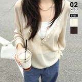 アイボリー | ゆるっとルーズシルエット ヘンリーネックニット シアーニット | COCOMOMO