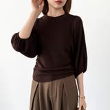 バルーンスリーブニット サイドギャザーニット オフィスカジュアル | COCOMOMO | 詳細画像12
