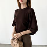 バルーンスリーブニット サイドギャザーニット オフィスカジュアル | COCOMOMO | 詳細画像17
