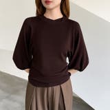 バルーンスリーブニット サイドギャザーニット オフィスカジュアル | COCOMOMO | 詳細画像19