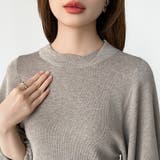 バルーンスリーブニット サイドギャザーニット オフィスカジュアル | COCOMOMO | 詳細画像9