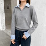 シャツドッキングニット レイヤード風ニット ニット | COCOMOMO | 詳細画像23 