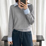 シャツドッキングニット レイヤード風ニット ニット | COCOMOMO | 詳細画像24 