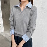 シャツドッキングニット レイヤード風ニット ニット | COCOMOMO | 詳細画像25 