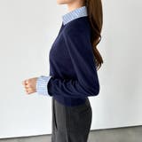 シャツドッキングニット レイヤード風ニット ニット | COCOMOMO | 詳細画像28 