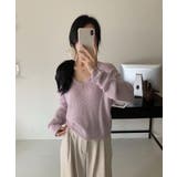 頑張らないのに今っぽい。 Vネックルーズニット シアーニット | COCOMOMO | 詳細画像10 