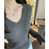 着回し力抜群 リブニット vネックニット | COCOMOMO | 詳細画像16
