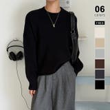 ブラック | ドロップショルダーニット ニット セーター | COCOMOMO