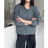 ノーカラースナップボタンカーディガン スウェットカーディガン ライトアウター | COCOMOMO | 詳細画像2