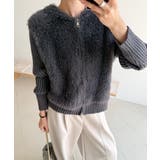 シャギーニットダブルジップパーカー シャギーニット フード付き | COCOMOMO | 詳細画像21 