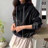 ブラック | ハイネックフードブルゾン アウター マウンテンパーカー | COCOMOMO