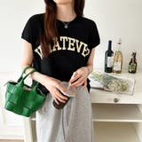 ロゴプリント コットン天竺 ラウンドヘム | COCOMOMO | 詳細画像27 