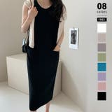 ブラック | ワンピース ニットワンピース ノースリーブ | COCOMOMO