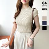 アイボリー | レディース エレガント リブニット | COCOMOMO