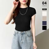 ブラック | レディース エレガント リブニット | COCOMOMO