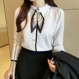 ニットブラウス スカーフタイ オフィスカジュアル | COCOMOMO | 詳細画像3 