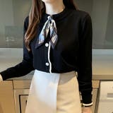 ニットブラウス スカーフタイ オフィスカジュアル | COCOMOMO | 詳細画像4 