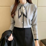 ニットブラウス スカーフタイ オフィスカジュアル | COCOMOMO | 詳細画像5 