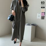 ダークグレー | シャツワンピース ロングワンピース 長袖 | COCOMOMO