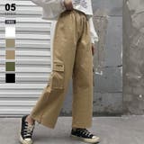 ベージュ | レディースカーゴパンツ 総ゴムボトムス チノパン | COCOMOMO