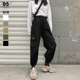 ブラック | レディースカーゴパンツ 総ゴムボトムス チノパン | COCOMOMO