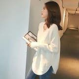 レディースニットセータートップス長袖Vネックやわらかい | COCOMOMO | 詳細画像4