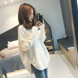 レディースニットセータートップス長袖Vネックやわらかい | COCOMOMO | 詳細画像6