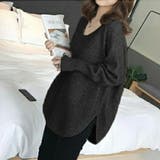 レディースニットセータートップス長袖Vネックやわらかい | COCOMOMO | 詳細画像7
