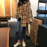 ネルシャツ チェック柄 ロングシャツ | COCOMOMO | 詳細画像4
