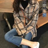 ベージュ | ネルシャツ チェック柄 ロングシャツ | COCOMOMO