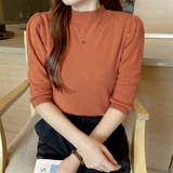 パフショルダーニット オフィスカジュアル 五分袖 | COCOMOMO | 詳細画像4 