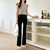 フレアパンツ リブレギンス ストレッチパンツ | COCOMOMO | 詳細画像21 