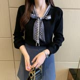 再入荷 ボウタイニットプルオーバー リボン付きボリュームスリーブセーター | COCOMOMO | 詳細画像11
