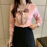 再入荷 ボウタイニットプルオーバー リボン付きボリュームスリーブセーター | COCOMOMO | 詳細画像5