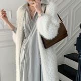 ホワイト | ふわふわシャギーニットガウン ロングカーディガン レディースアウター | COCOMOMO