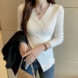 カシュクールニット クロスニット Vネック | COCOMOMO | 詳細画像4