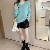 レディース長袖ニット Vネックセーター モヘア | COCOMOMO | 詳細画像6